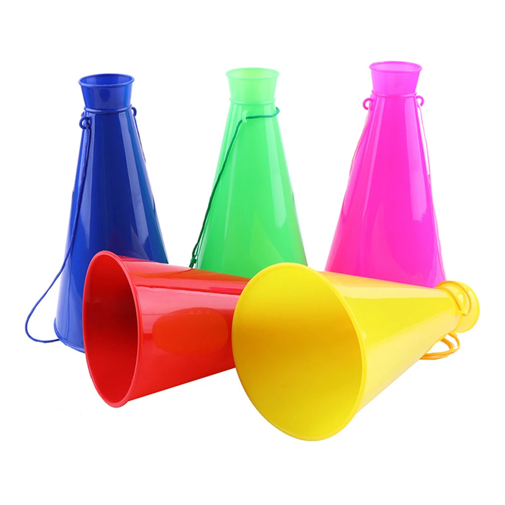 6Pcs Cheerleaders Trumpet Speaker Cheer Plastic Horn Loudspeaker Trumpet Horn Toy Soccer Fan for Birthday Party
