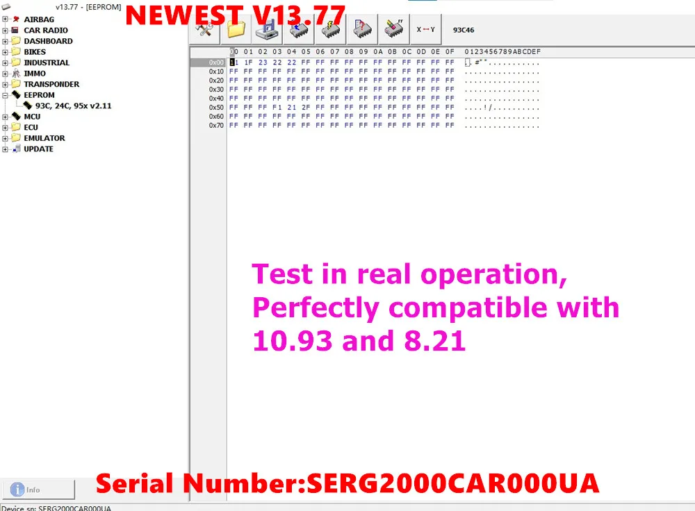 Carprog13.77 Car Ecu Airbag Reset Diagnostic and Testing Chip Tuning Tool with Complete Accessories for Vehicle Use