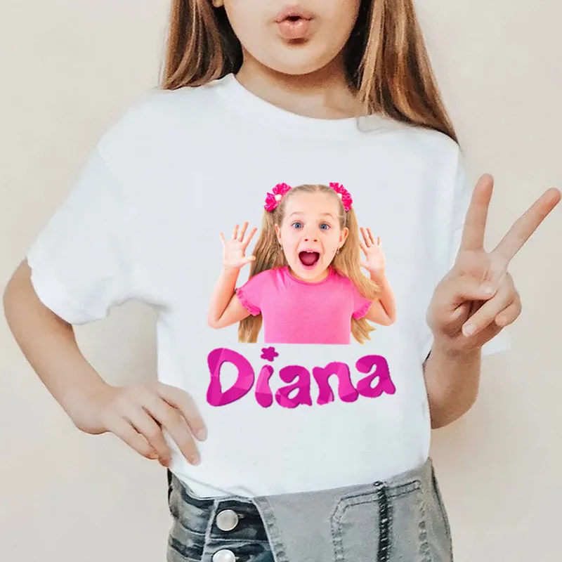 

Boys/Girls T-shirt Diana And Roma Show Print Cute Kids T shirt Funny Children Clothes Summer Short Sleeve Baby Tops Tees,HKP5880