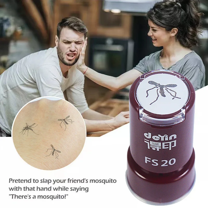 1Pcs Funny Prank Kids Stamp New Funny Fake Mosquito Seal Handbook Painting Photo Album Decoration Kids Novelty Cool Seal Toys