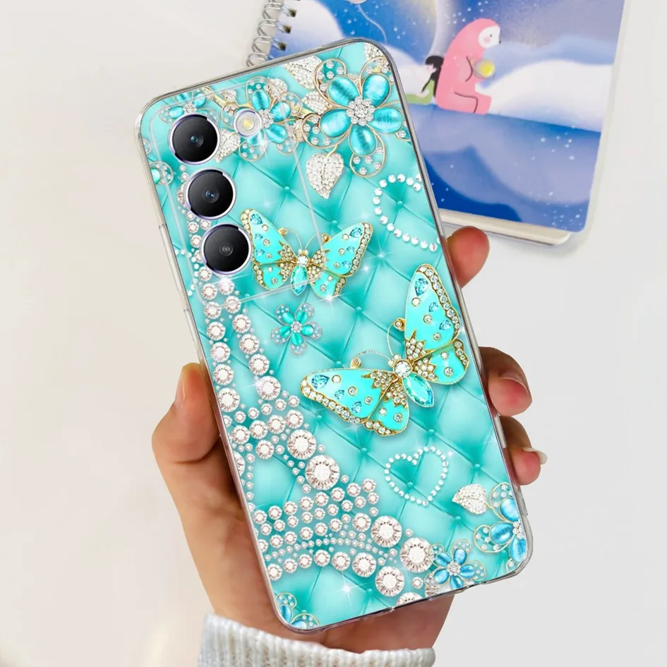 Elegant Flower Transparent Silicone Soft Back Cover