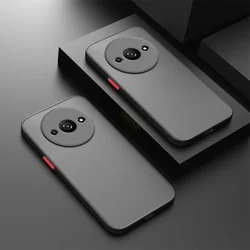 Shockproof Armor Matte Case with Soft TPU Bumper and Clear Hard Cover for Readmi A3X 5G (Black)