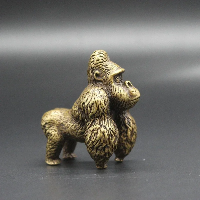 Brass Tabletop Decorations Made Of Old And Micro Carved Diamond Gorilla Monkey Tea Pet Decorations Office Tabletop Decorations