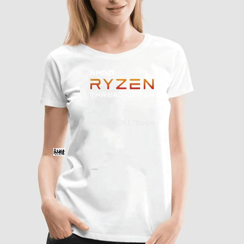 Новая мужская футболка AMD Ryzen Threadripper с процессором |