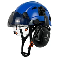 ABS Safety Helmet with Visor and Ear Muffs