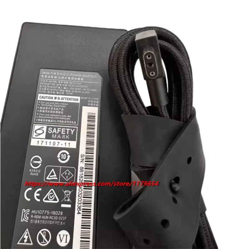 280W 19.5V 14.36A AC Adapter Charger For Razer Blade 17/i7