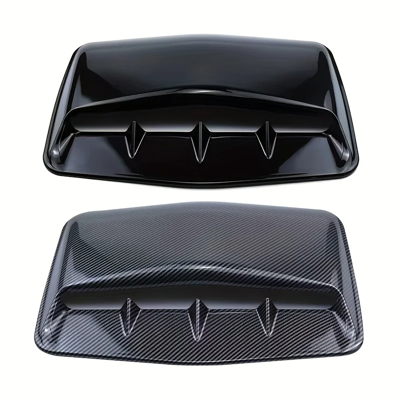 Universal Car Air Outlet Hood Carbon Fiber Bonnet Base Decorative Cover Tape Exterior Hood Car Air Intak Scoop Accessories hood scoop car body trim accessories
