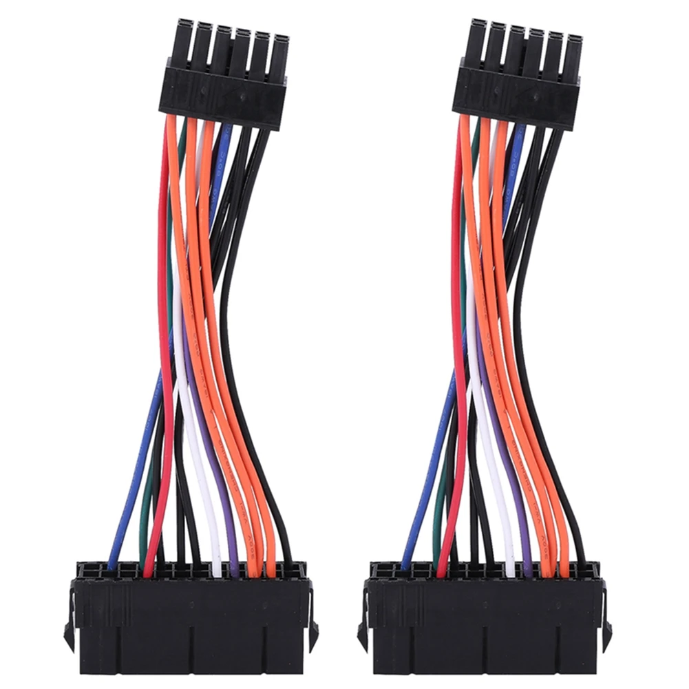 

2X PSU ATX 24Pin Female to 12Pin Male Power Supply Sleeved Cable Cord 18AWG Wire for Q87H3-AM Q87H3 AM Q87