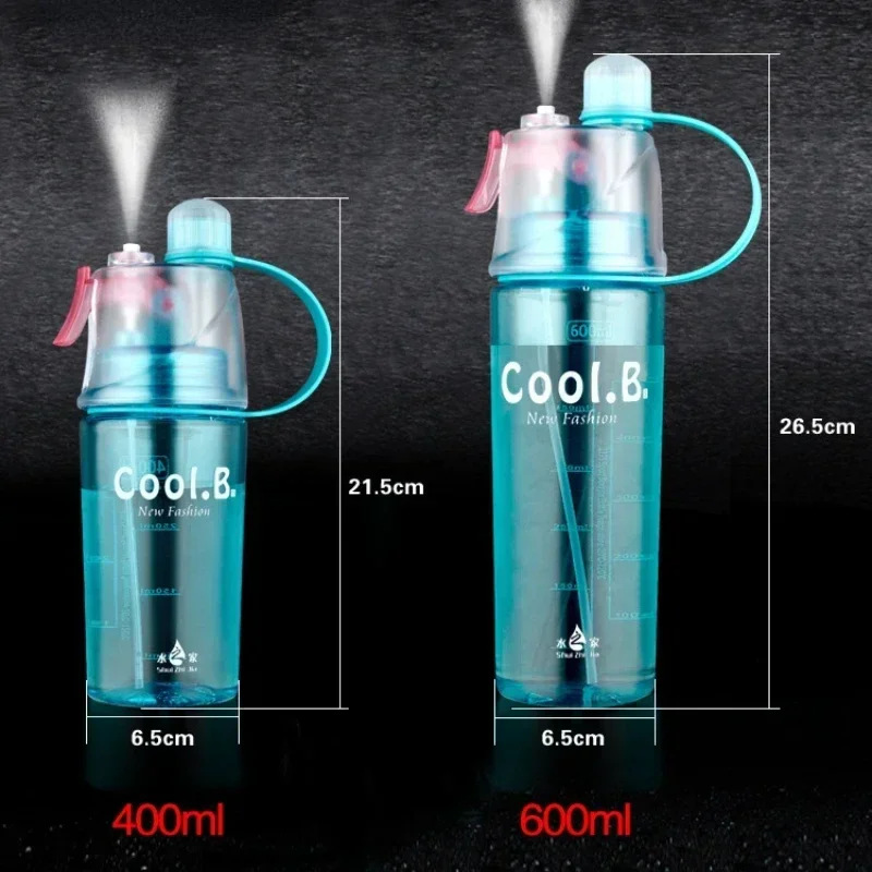 400/600Ml 3 Color Solid Plastic Spray Cool Summer Sport Water Bottle Portable Climbing Outdoor Bike Shaker Bottles Water Bottle Sports Water Bottle Sports Bottle Shaker Bottle Plastic Water Bottle
