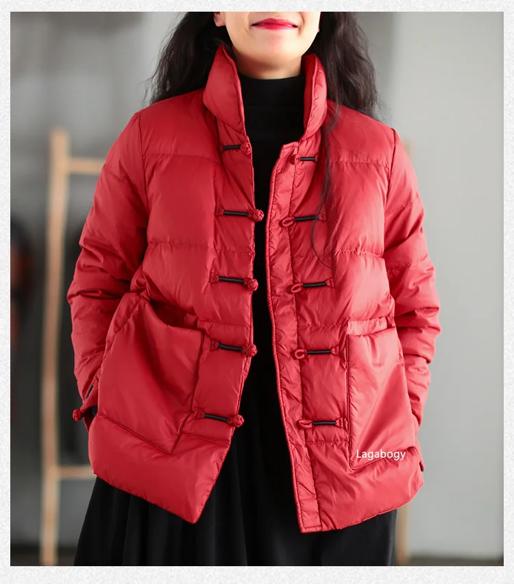 Sf671f822d05649feb5fcdae97fb25dc11 New Winter Warm White Duck Down Coat Women Vintage Slim Short Jacket Autumn Female Embroidery Casual Basic Parkas Mallzona