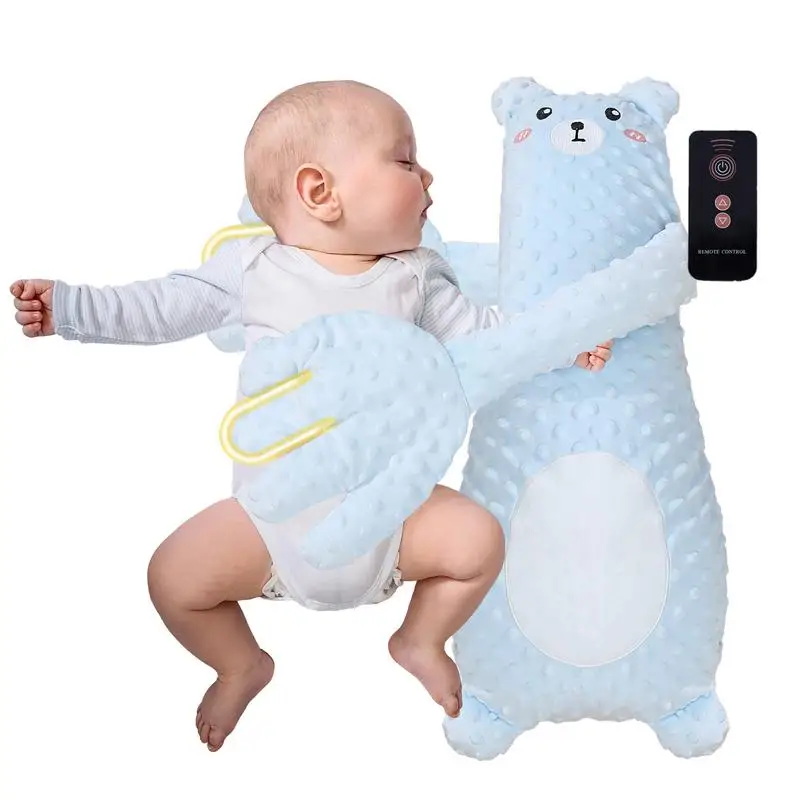 Adjustable Automatic Baby Patting Sleep Pillow Startle Prevention Soothing Palms for 0-3 Toddler Remote Control Baby Sleep Aid