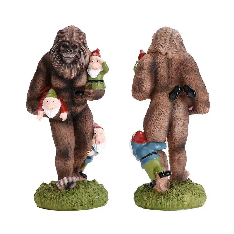 

Creative Resin Crafts Ornaments Black Bear Gorilla Elf Garden Home Decoration Statue Figurines Miniatures Model Gift For Kid Toy