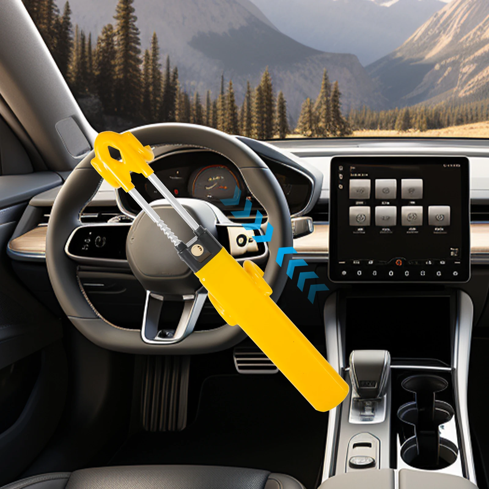 Universal Auto Lenkrad Schloss Einziehbare T-Schlösser 47-64 cm Heavy Duty Anti-Diebstahl Auto Schutz gerät Sicherheit Werkzeug