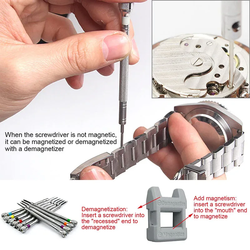 10 Pieces Precision Screwdrivers 0.6-2.0mm Watchmaker Screwdrivers With Demagnetizer Cross Socket Driver Screw Set Watch Tool watch screwdriver set