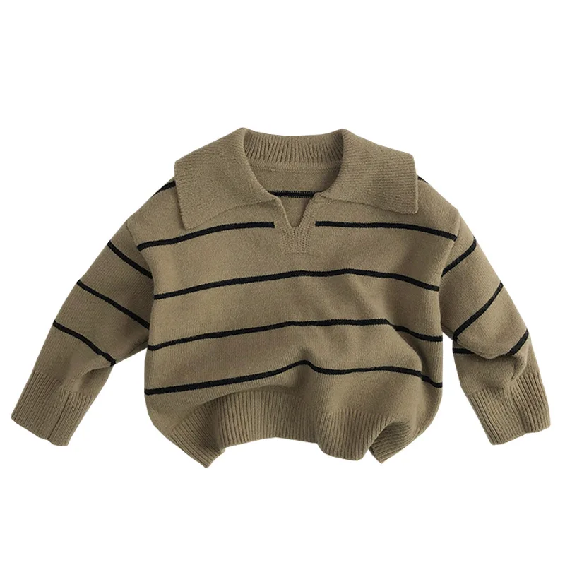 Autumn Winter Children Clothes Sweaters Kids Boys Knitted Sweater Knitwear Pullovers High Quality Stripe Sweater