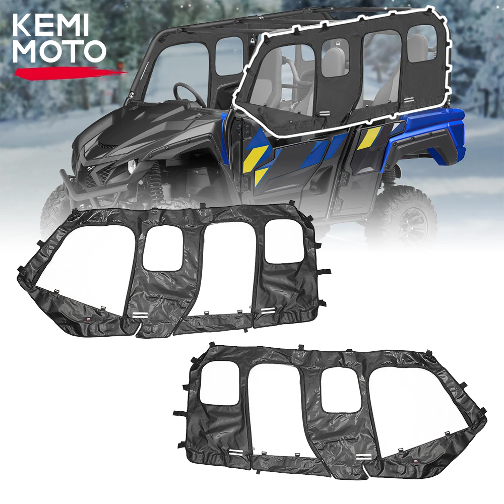 KEMIMOTO UTV PVC Black Soft Upper Door Compatible with Yamaha Wolverine X4 / SE 2018 2019 2020 Dust-Proof Window Cab Enclosure 8e5863627 black trunk liner handle upper bezel for audi a3 a4 a5 a6 a8 s3 s4 s5