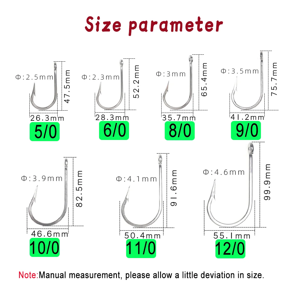 LIONRIVER Stainless Steel Giant Barbed Deep Sea Ocean Fishing Hook For Big  Game Shark Tuna Tarpon Saltwater Trolling Fishing