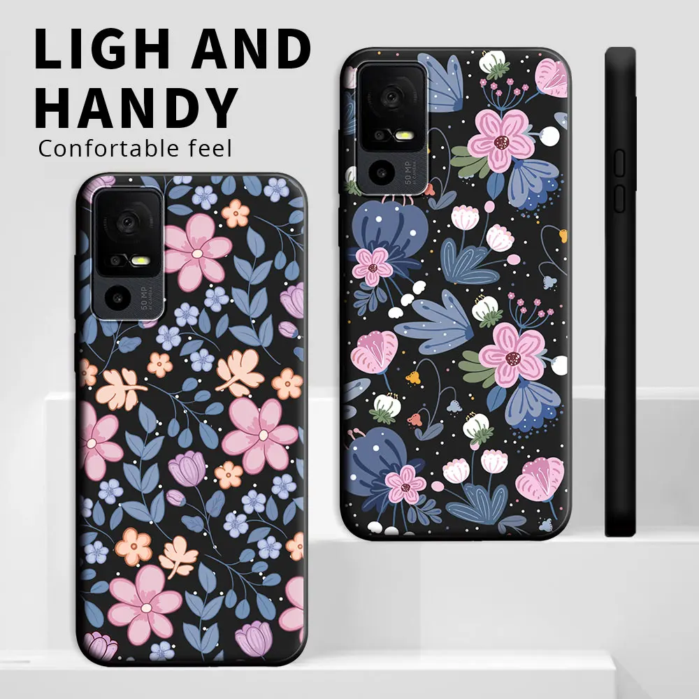 Cartoon Cute Cat Flower Shockproof Silicone Soft Phone Case - Stylish Protective Back Cover