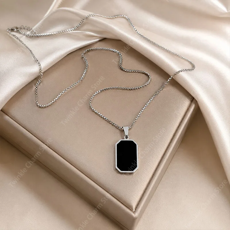 Necklaces Exquisite Minimalist Square Pendant Choker Chains Fashion Necklace For Women Jewelry Party Gifts Подвеска На Шею - 6