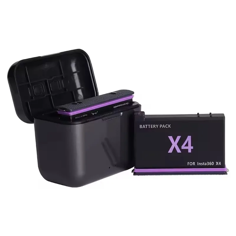 Caméra Action 360° avec Batterie - Lot 1 à 4 Piles + Chargeur