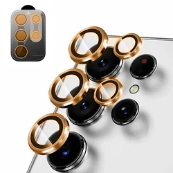 Glitter Bling Camera Lens Protector with Individual Aluminum Alloy Rings and Alignment Board - Galaxy S25 (Gold A)