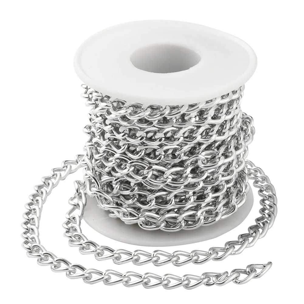 5 Meters Aluminum Strong Twisted Cuban Curb Chains Unwelded with Spool