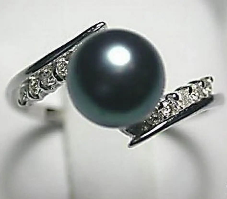 STUNNING STYLISH TAHITIAN BLACK PEARL shell RING