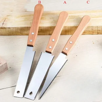 Sega a mano piccola da 12 pollici Utensile per la lavorazione del legno a taglio a filo con manico dritto in legno Sega a tiro a bordo singolo per rifinire il fai da te domestico 1