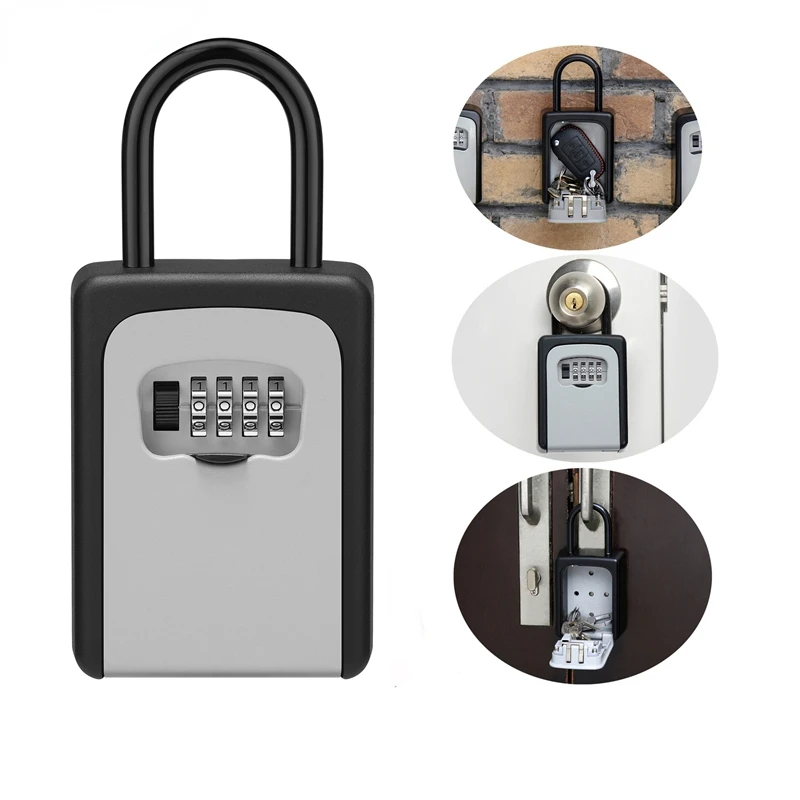 

Password Padlock Key Storage Box Smart Outdoor Key Safe Lock Code Box Key Storage Lock Box Wall Mounted Password Lock