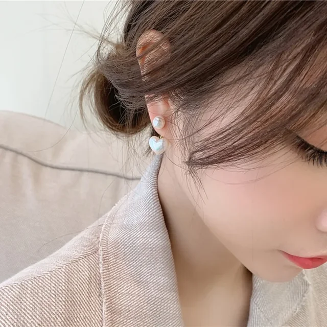 86448-c23c35.jpg LATS nouvelle mode contracté coeur perle boucles d'oreilles fines Joker doux tempérament élégant femmes goutte boucle d'oreille bijoux de mode