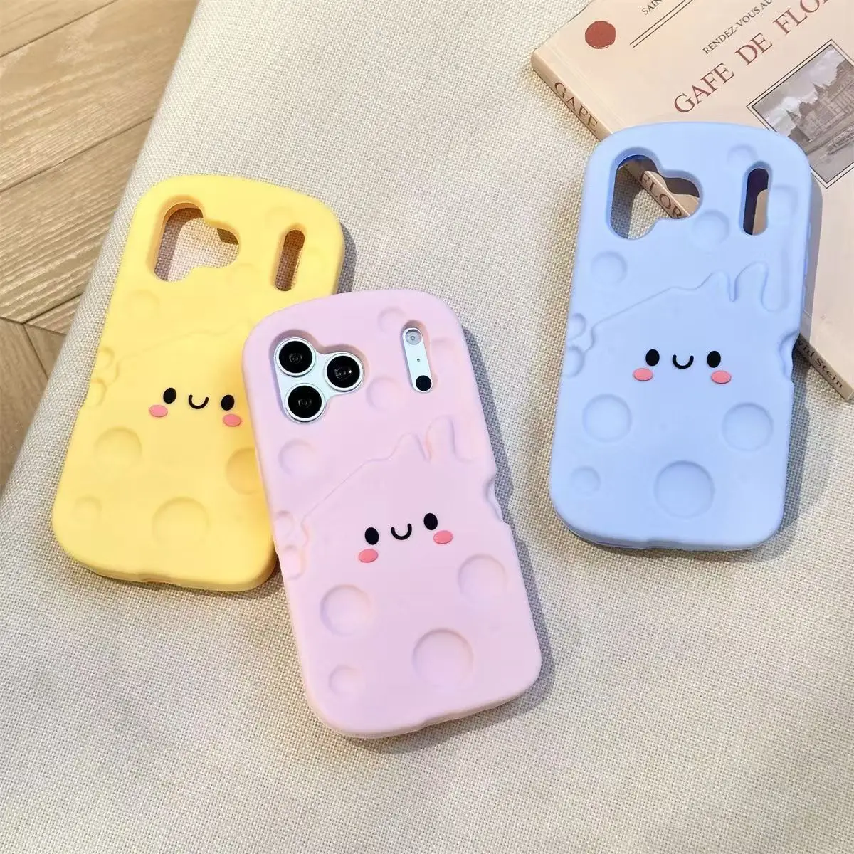 Lovely 3D Cheese Shape Silicone Phone Case Cover