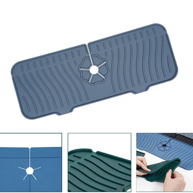 Szilikon Mosogató Csaptelep Fröccsöntő Szőnyeg Vízfogó Fogantyú Csepegtető Tálca Leeresztő Szárítópad A Konyhai Fürdőszoba Mosogatóhoz - Image 4