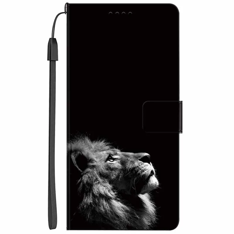 Elegant Leather Flip Wallet Cover - Premium Phone Case with Cat Design