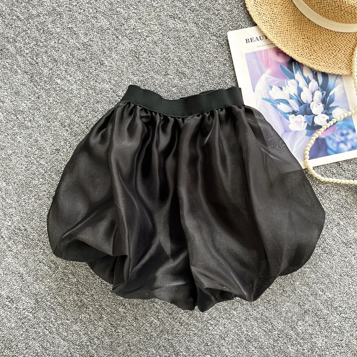 SINGREINY Sweet Fashion Female Shorts Solid High Elastic Waist Slim Design 2025 Newest Summer Basics Cute Casual Mesh Shorts