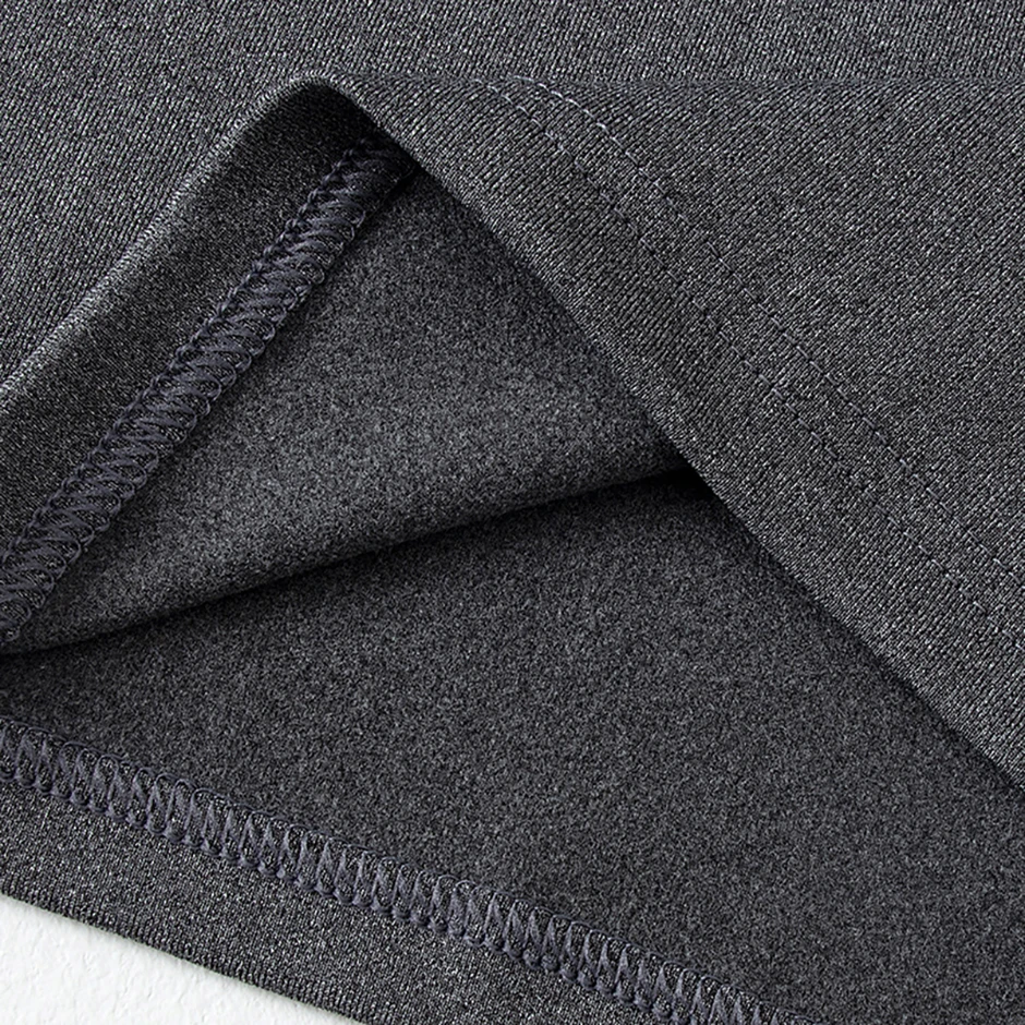 2/3-teiliges Herren-T-Shirt für Herbst/Winter, einfarbig, warm, für Teenager, große Größe, bequem, sportlich, halbhoher Ausschnitt – Detail 20