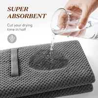 Large Microfiber Long Hair Towel Wrap for Women Super Absorbent Hair Drying Towel with Elastic Strap Turbans 5