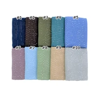 Stripe Sequins Viscose Cotton Scarf Ribbed Women Wraps Plain Muslim Hijab Headband Fringe Headscarf Islam Long Shawl 70x180cm 2
