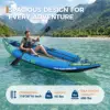 Inflatable 1/2-Person Fishing Kayak for Adults – Durable PVC Collapsible & Portable - with Padded Seats/Removable Fins/Hand Pump/Carry Bag & Repair Kit for Lake River Recreation Touring