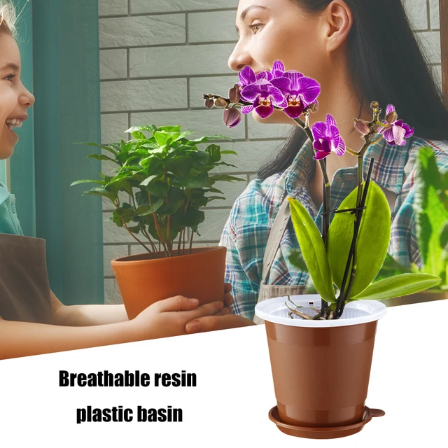 Tiszta Gyökérvezérlő Hálóháló Edény Húsos Virág Orchidea Átlátszó Lélegző Gyanta Műanyag Tartály Ültető Otthoni Kert Virágpot - Image 4