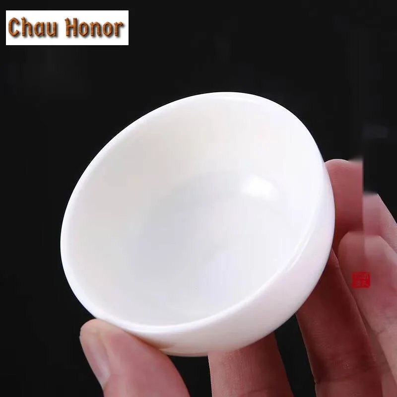 Chinese Mutton-fat Jade White Porcelain Tea Set Kit Handmade 1 Pot 3 Cups Tea Making Designer Picnic Portable Tote Bag Teaset