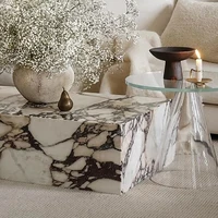 Table basse rectangulaire unique, design italien de luxe, grande table basse moderne en marbre, meubles de salon 4