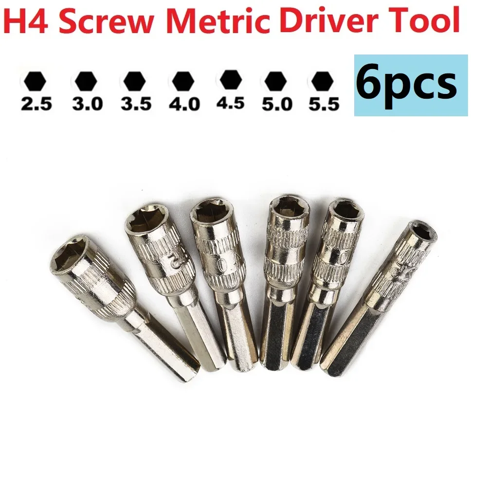 

6 Point Hex Socket Nut Nut Driver Parts Hex Hex Shank 2.5/3/3.5/4/4.5/5mm 6Points Replacement Shank Accessories