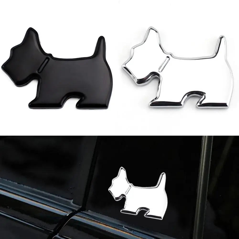 

Lovely Puppy Car Sticker Dog Auto Emblem 3D Metal Boot Tuning Automobile Styling Car Badge Accessories Black Fender Gold W6E0