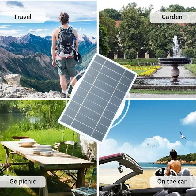 Portable Solar Panel 5V 2W Solar Plate With USB Safe Charge Stabilize Battery Charger for Power Bank Phone Outdoor Camping Home 6