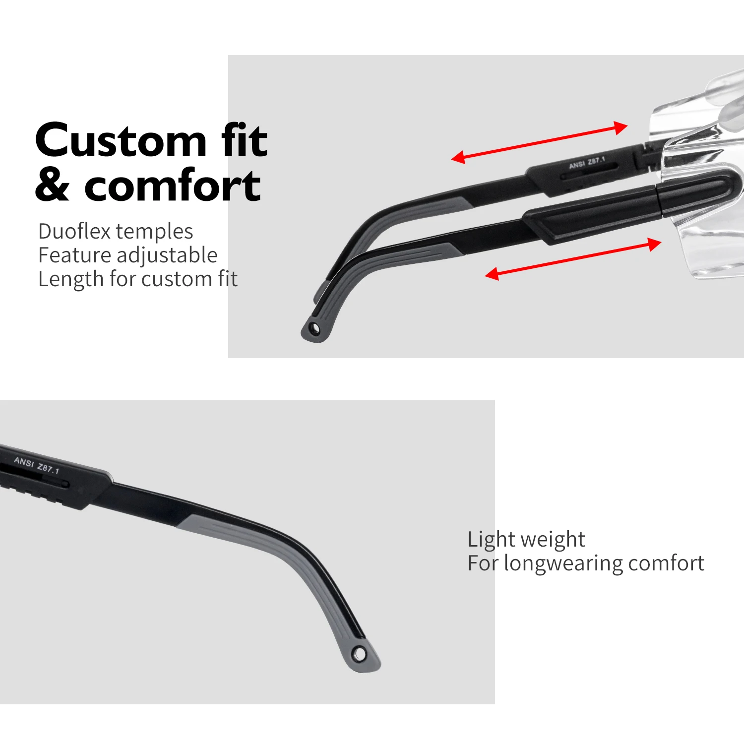 Lunettes de sécurité anti-buée par-dessus les lunettes