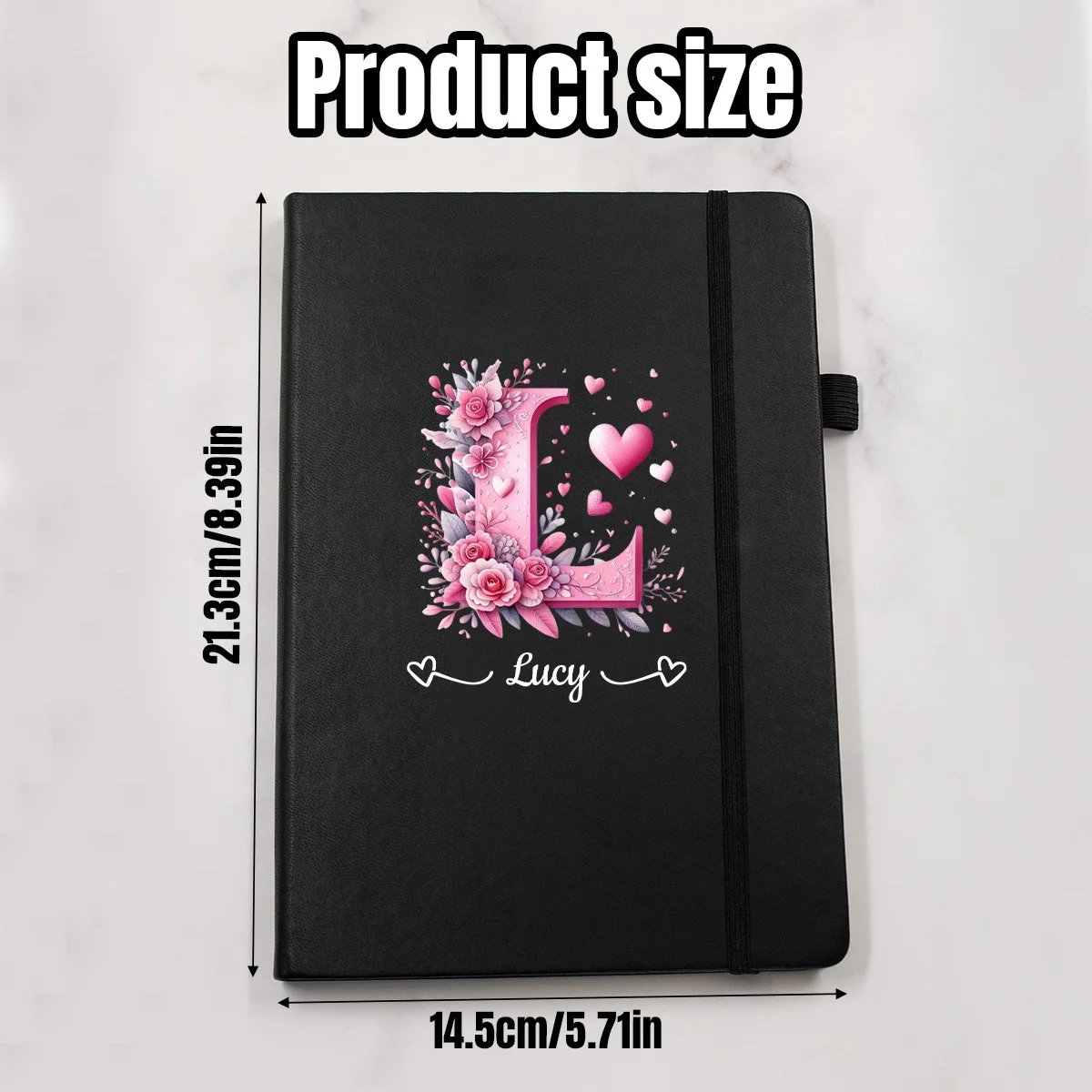 Personalized Floral Alphabet Journal - Elegant Custom Notebook for Women and Special Occasions