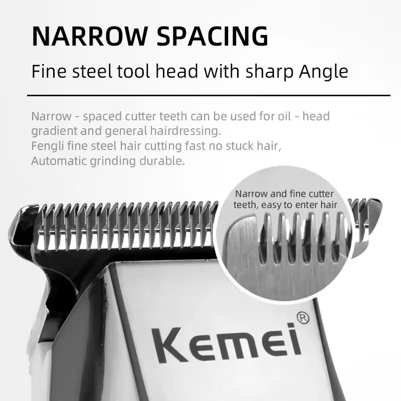 Kemei KM-5027 Original Electric Hair Clipper Rechargeable Hair Trimmer LCD Display Hairdresser Professional Cutting Machine 4