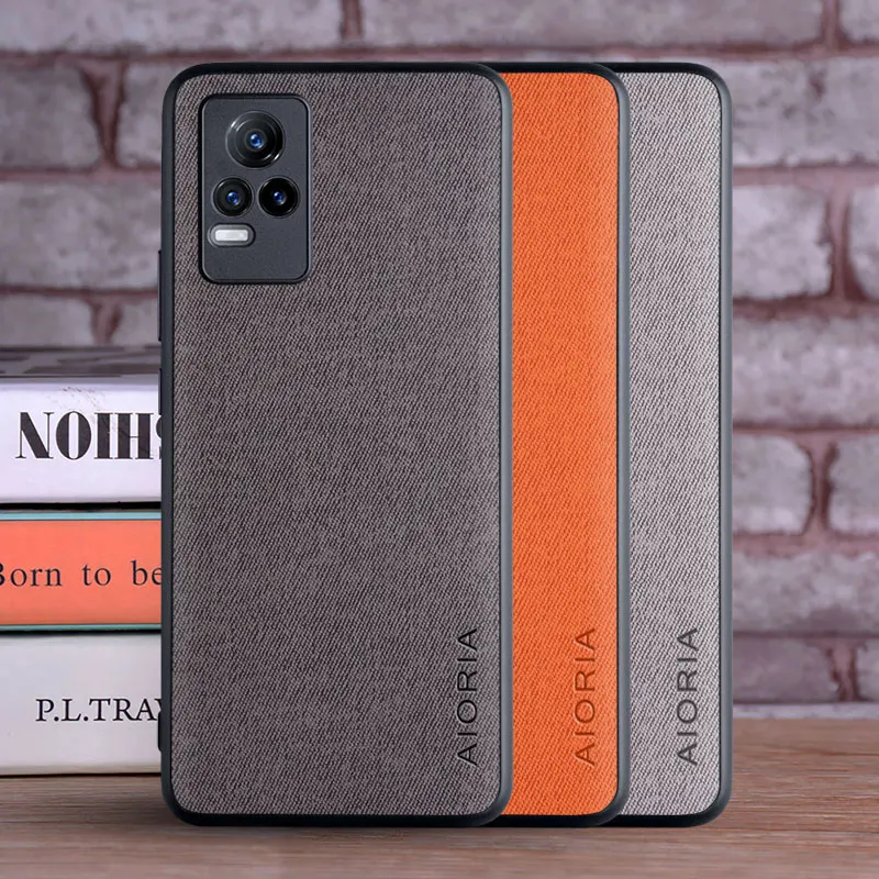 Luxury Textile Leather Skin Soft TPU Hard Phone Case Cover