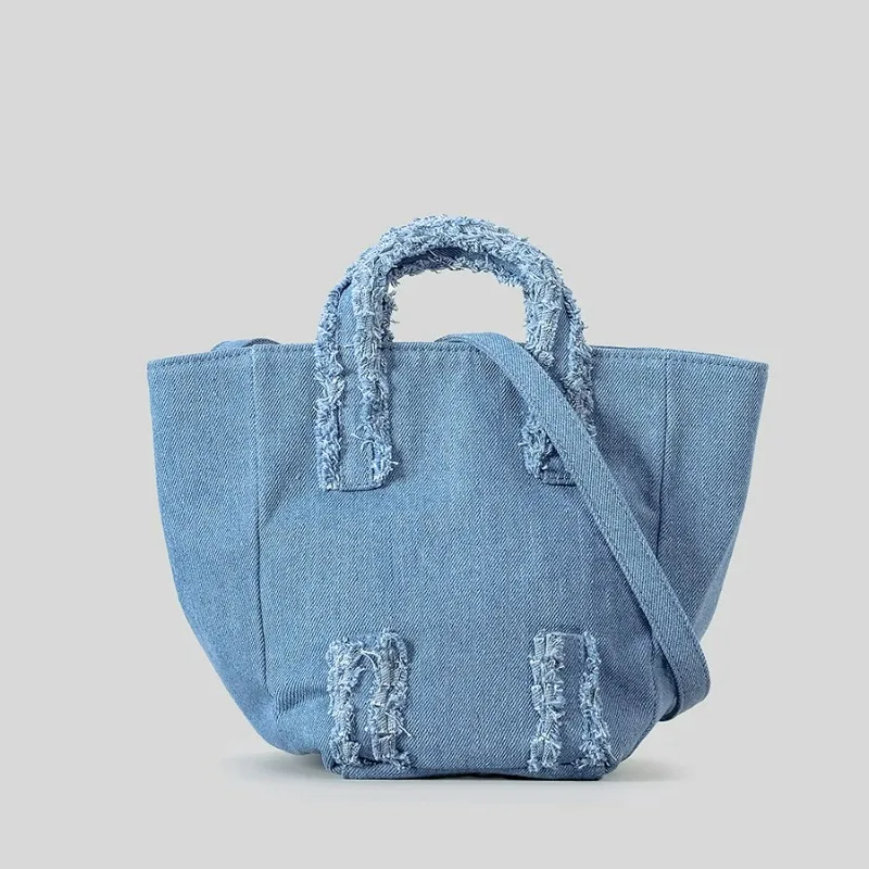 Fashion Fringe Denim Women Handbags Designer Buckets Bag Casual Simple Shoulder Crossbody Bags Small Tote Bag 2023