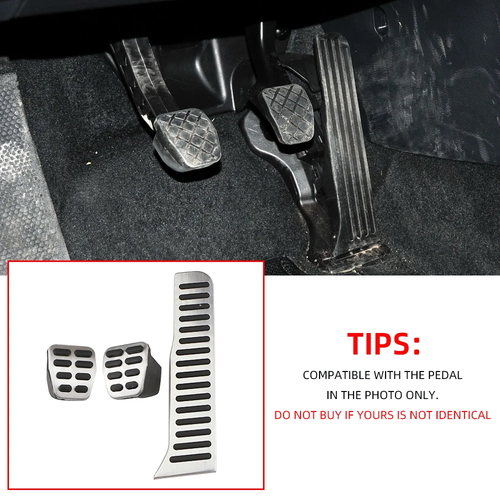 Edelstahl Auto Pedale Gaspedal Gas Bremse Kupplung Rest Pedal Abdeckung für VW Golf 5 6 Tiguan Touran für Skoda Octavia A5 LHD – Detail 3